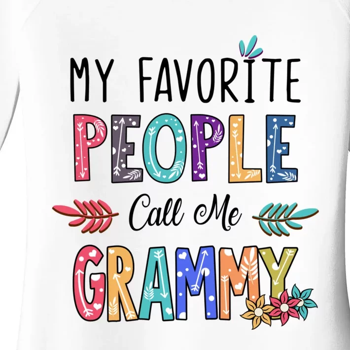 My Favorite People Call Me Grammy Floral Art Mothers Day Women's Perfect Tri Tunic Long Sleeve Shirt