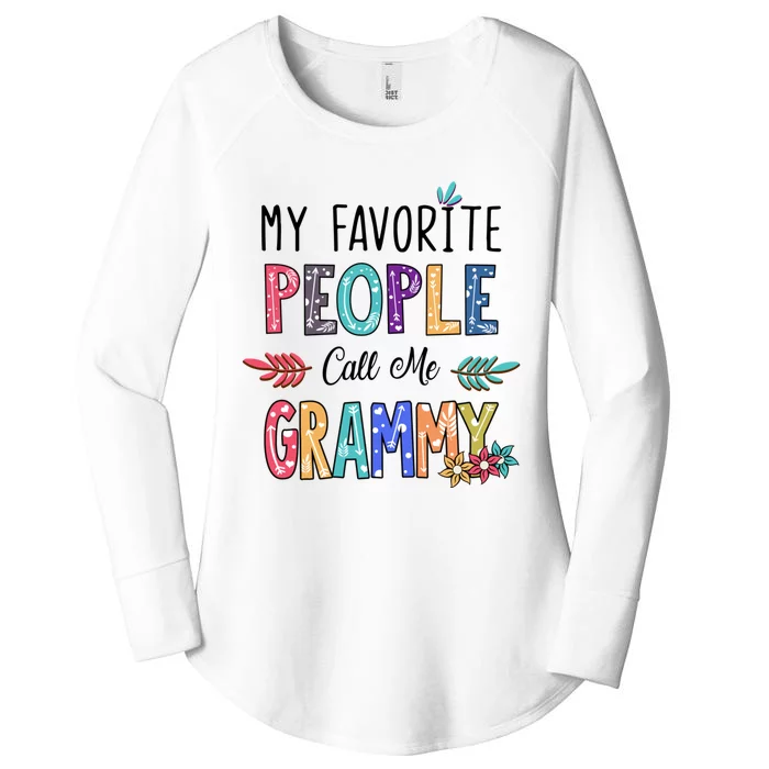 My Favorite People Call Me Grammy Floral Art Mothers Day Women's Perfect Tri Tunic Long Sleeve Shirt