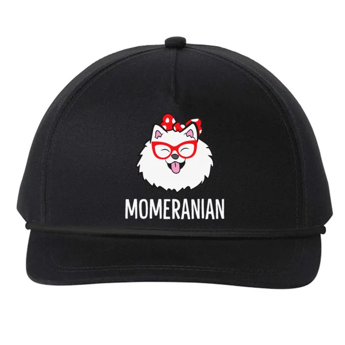 Momeranian Funny Pomeranian Mom Cute Pet Pomeranian Snapback Five-Panel Rope Hat