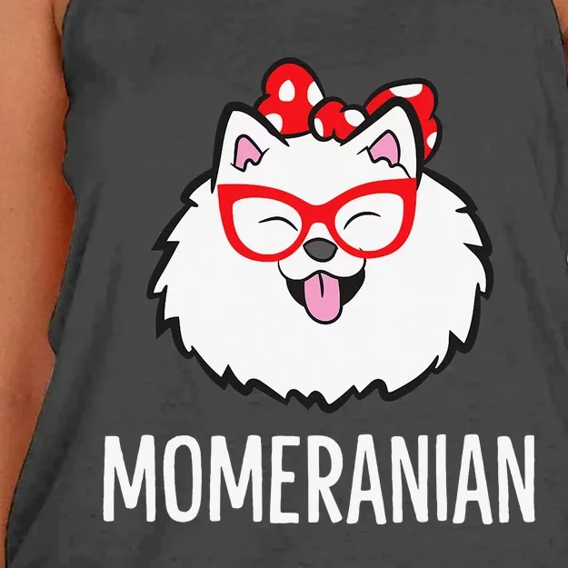 Momeranian Funny Pomeranian Mom Cute Pet Pomeranian Women's Knotted Racerback Tank