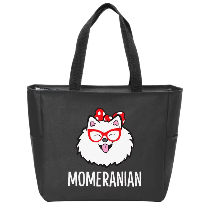 Momeranian Funny Pomeranian Mom Cute Pet Pomeranian Zip Tote Bag