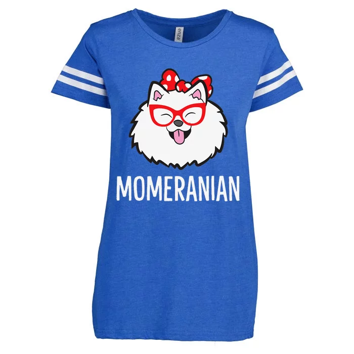 Momeranian Funny Pomeranian Mom Cute Pet Pomeranian Enza Ladies Jersey Football T-Shirt