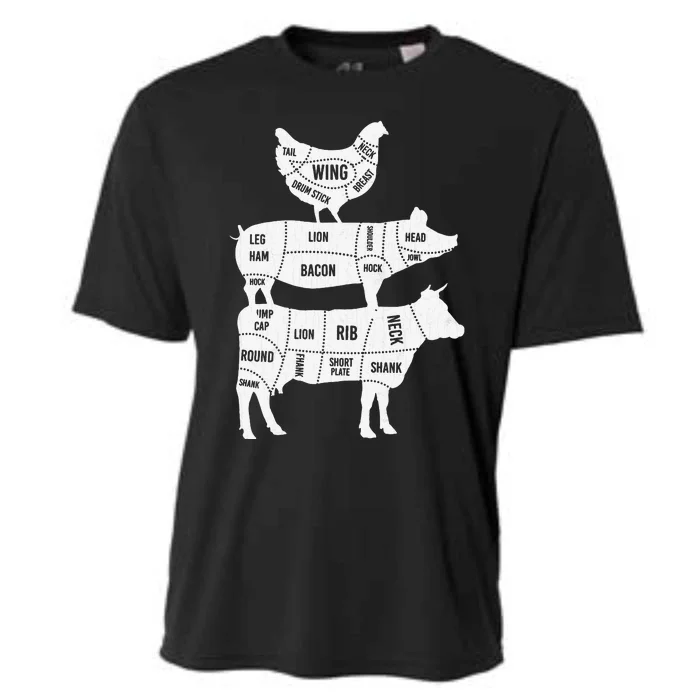 My Food Pyramid Funny Cute Cows Animal Lover Cooling Performance Crew T-Shirt