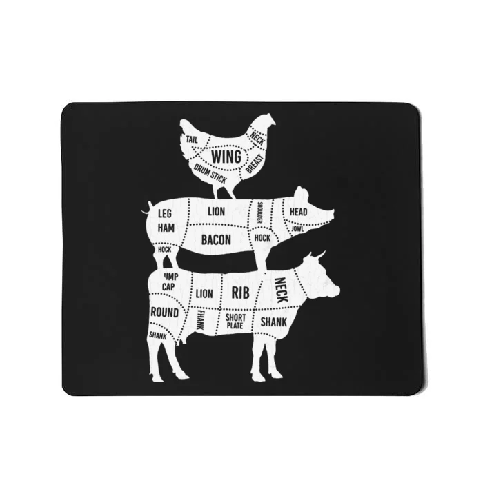 My Food Pyramid Funny Cute Cows Animal Lover Mousepad