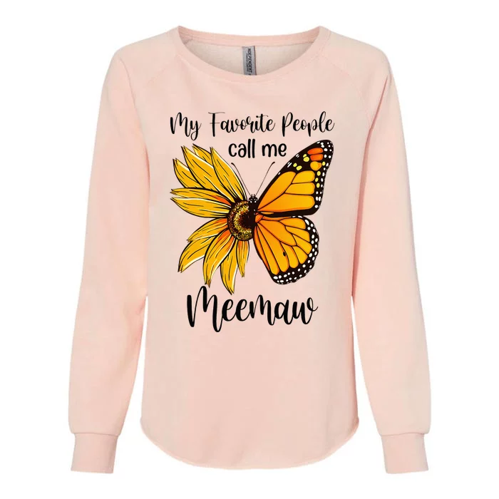 My Favorite People Call Me Meemaw Mother's Day Gifts Womens California Wash Sweatshirt