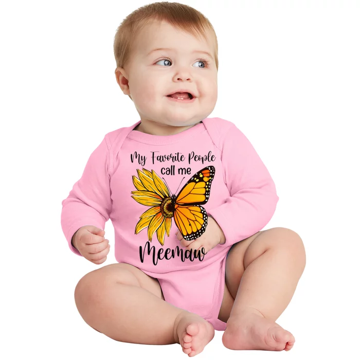 My Favorite People Call Me Meemaw Mother's Day Gifts Baby Long Sleeve Bodysuit