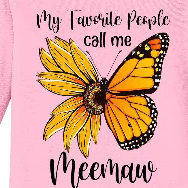 My Favorite People Call Me Meemaw Mother's Day Gifts Baby Long Sleeve Bodysuit