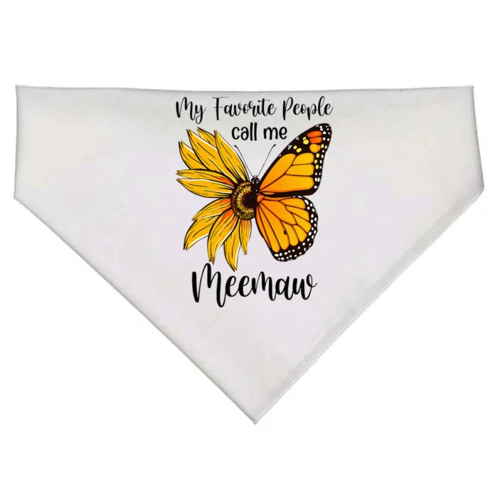 My Favorite People Call Me Meemaw Mother's Day Gifts USA-Made Doggie Bandana