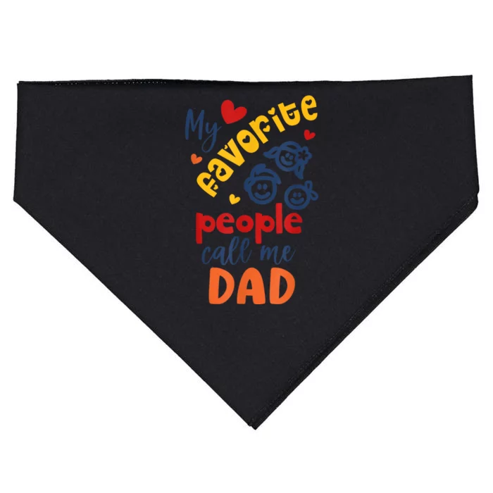 My Favorite People Call Me Papa For Grandpa Fathers USA-Made Doggie Bandana