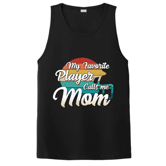 My Favorite Player Calls Me Mom Retro Football Helmet Mama Great Gift Performance Tank