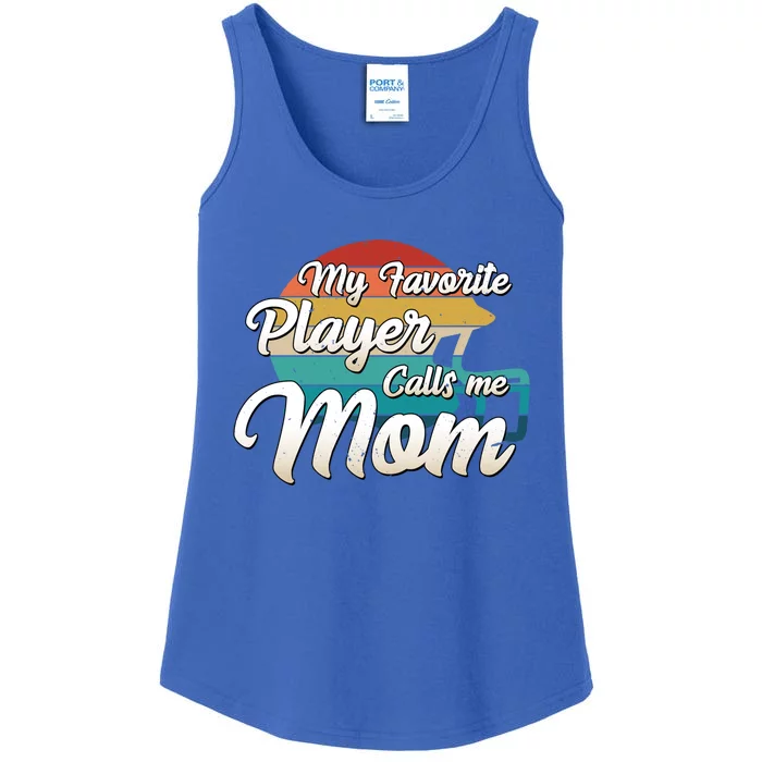 My Favorite Player Calls Me Mom Retro Football Helmet Mama Great Gift Ladies Essential Tank