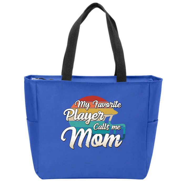 My Favorite Player Calls Me Mom Retro Football Helmet Mama Great Gift Zip Tote Bag