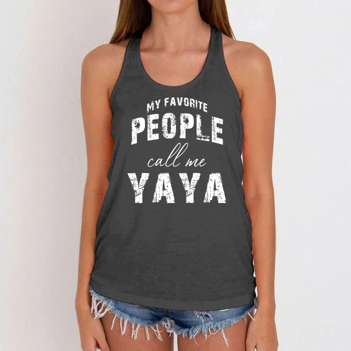 My Favorite People Call Me Yaya Women's Knotted Racerback Tank