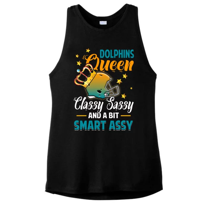 Miami Football Queen Classy Sassy And A Bit Smart Assy Ladies Tri-Blend Wicking Tank