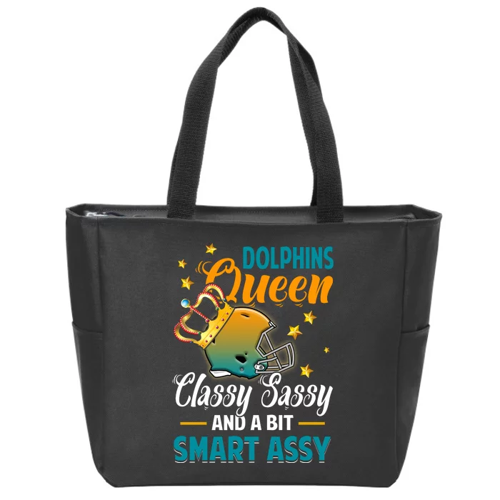 Miami Football Queen Classy Sassy And A Bit Smart Assy Zip Tote Bag