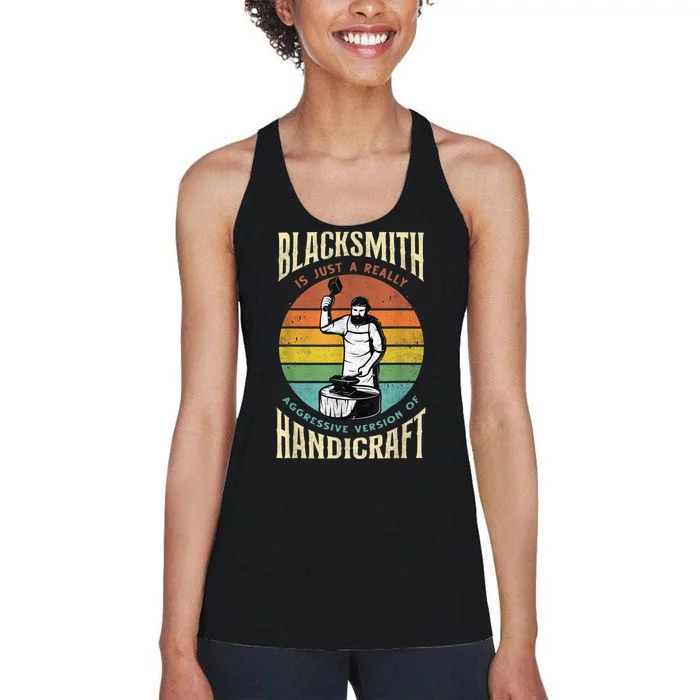 Metalworker Funny Quote Metalsmith Blacksmithing Forging Women's Racerback Tank