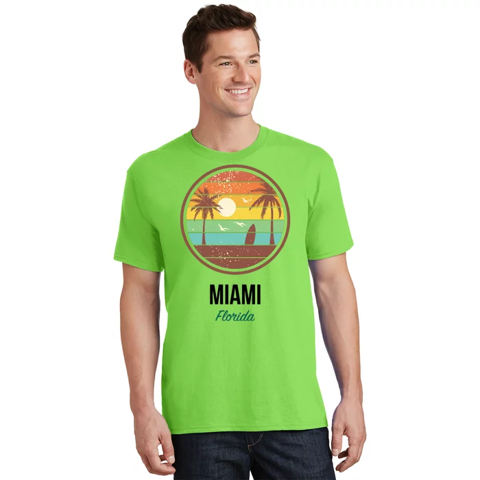 Miami Florida Retro Vintage Sunset T-Shirt