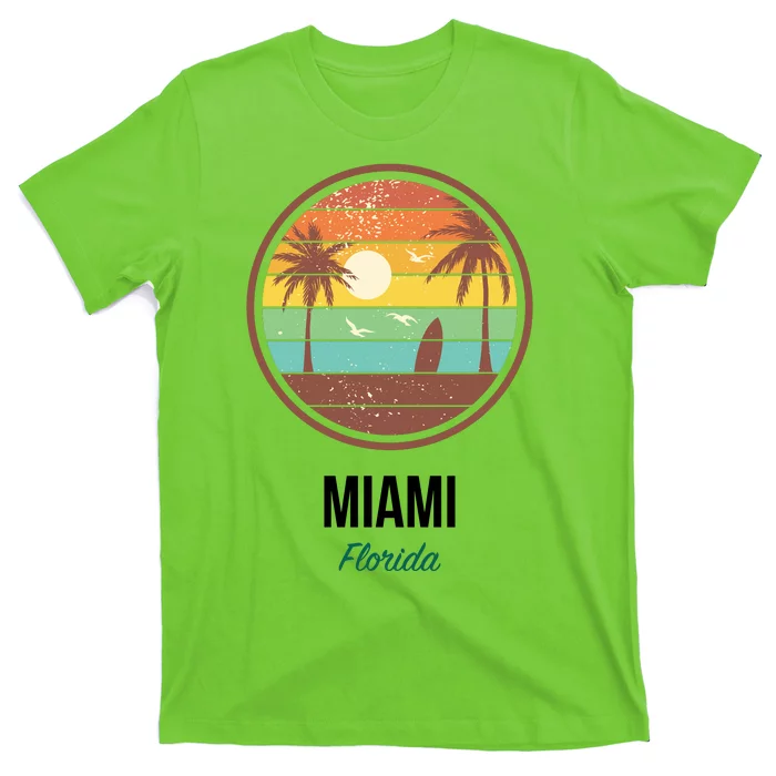 Miami Florida Retro Vintage Sunset T-Shirt