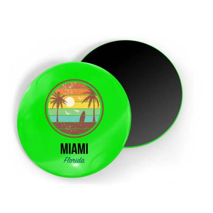 Miami Florida Retro Vintage Sunset Magnet