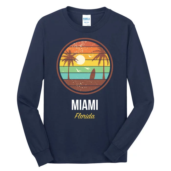 Miami Florida Retro Vintage Sunset Tall Long Sleeve T-Shirt