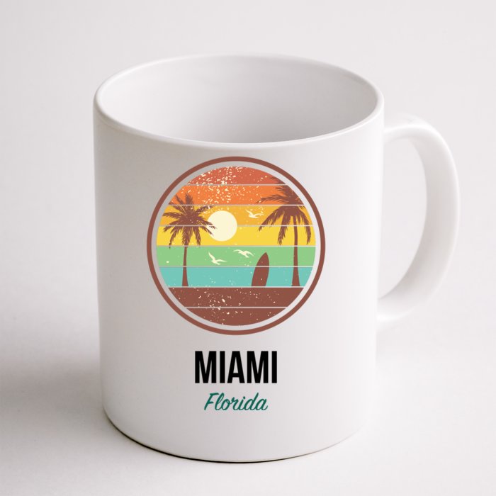 Miami Florida Retro Vintage Sunset Front & Back Coffee Mug