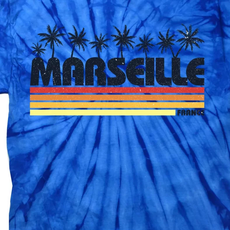 Marseille France Retro Tourism Cool Gift Tie-Dye T-Shirt