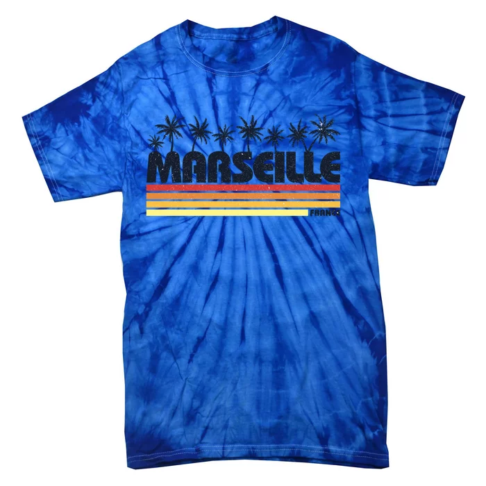 Marseille France Retro Tourism Cool Gift Tie-Dye T-Shirt