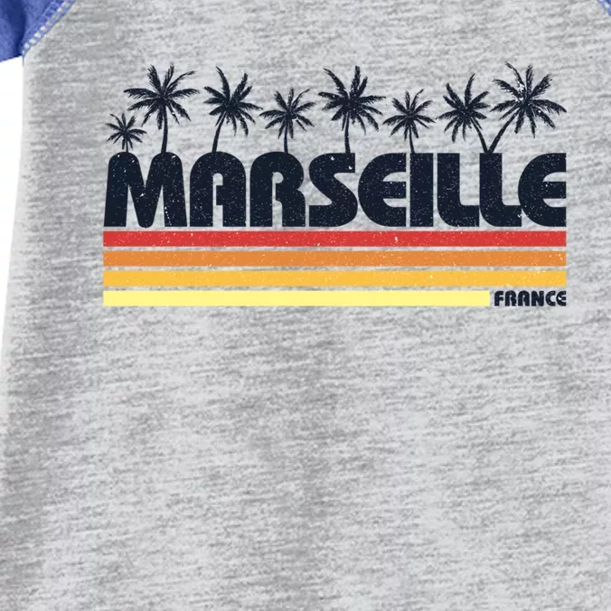 Marseille France Retro Tourism Cool Gift Infant Baby Jersey Bodysuit