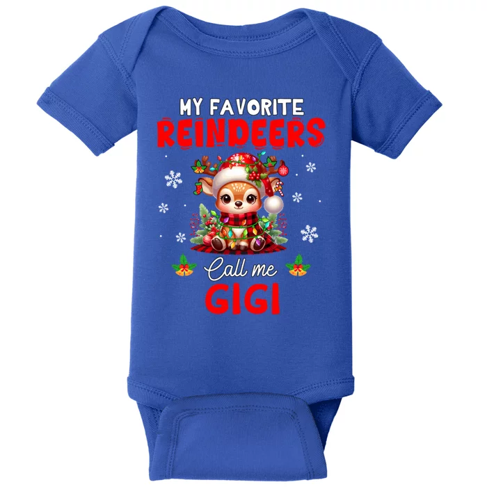 My Favorite Reindeers Call Me Gigi Xmas Colorful Family Baby Bodysuit