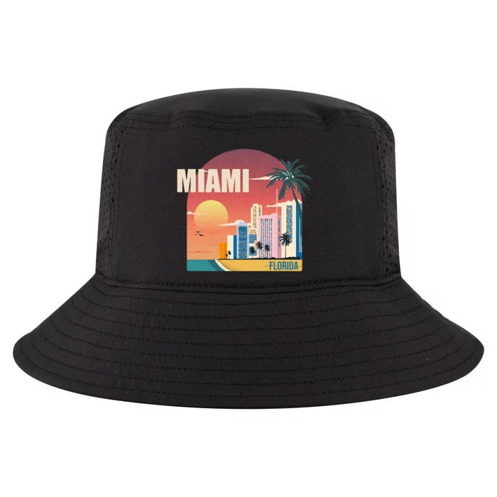 Miami Florida Retro Cool Comfort Performance Bucket Hat