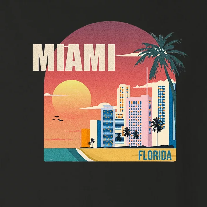 Miami Florida Retro Toddler Long Sleeve Shirt