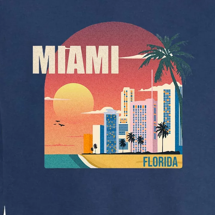 Miami Florida Retro Garment-Dyed Sweatshirt