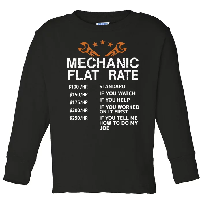 Mechanic Flat Rate Toddler Long Sleeve Shirt