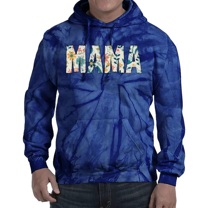 Mama Floral Retro Tie Dye Hoodie