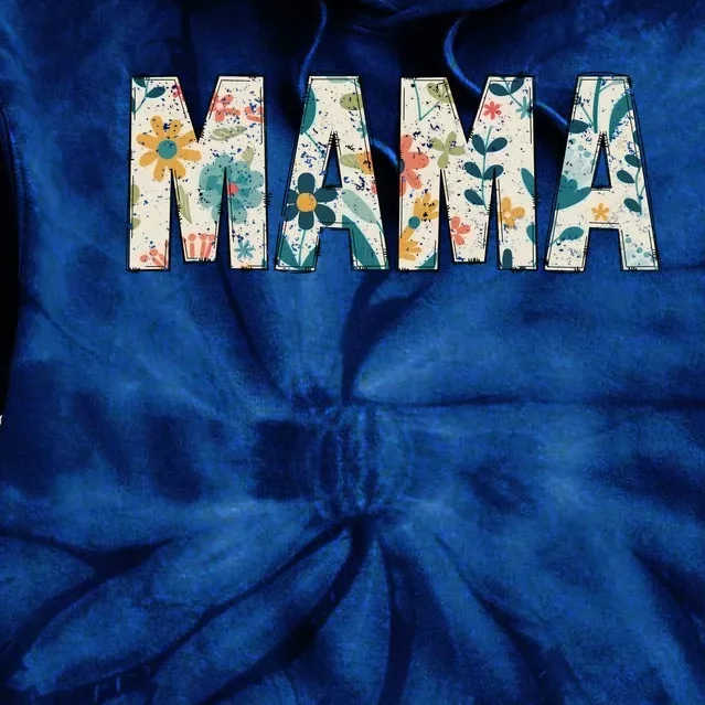 Mama Floral Retro Tie Dye Hoodie