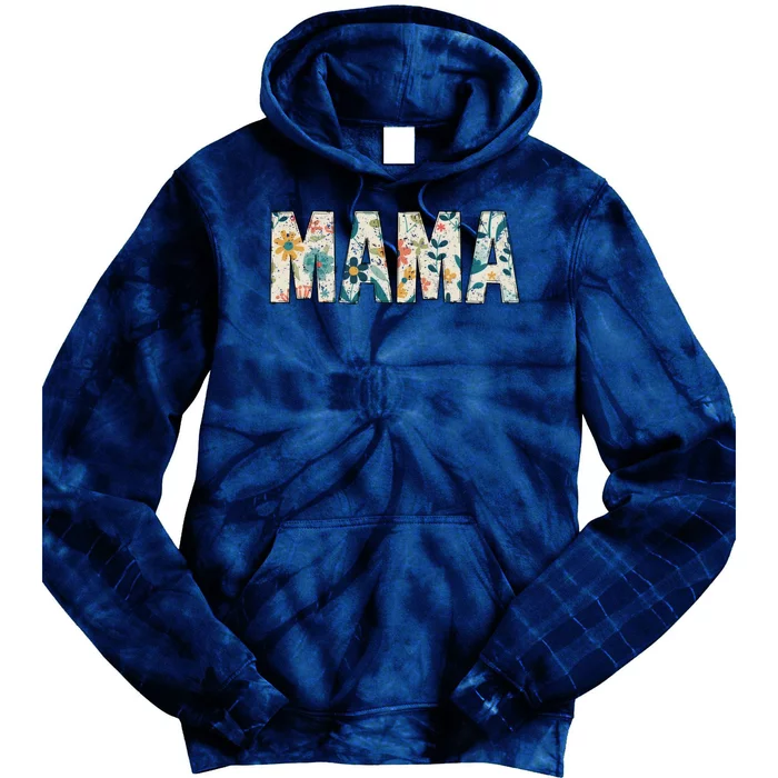 Mama Floral Retro Tie Dye Hoodie