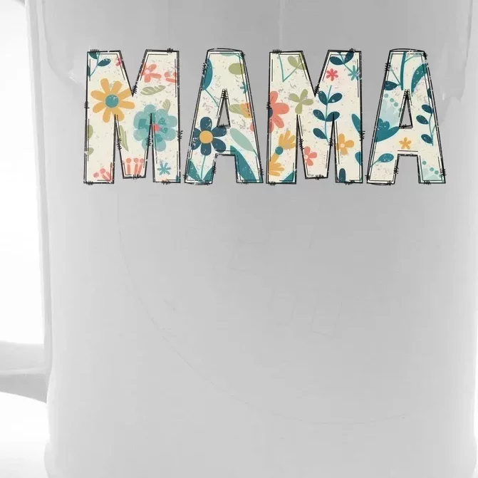 Mama Floral Retro Front & Back Beer Stein