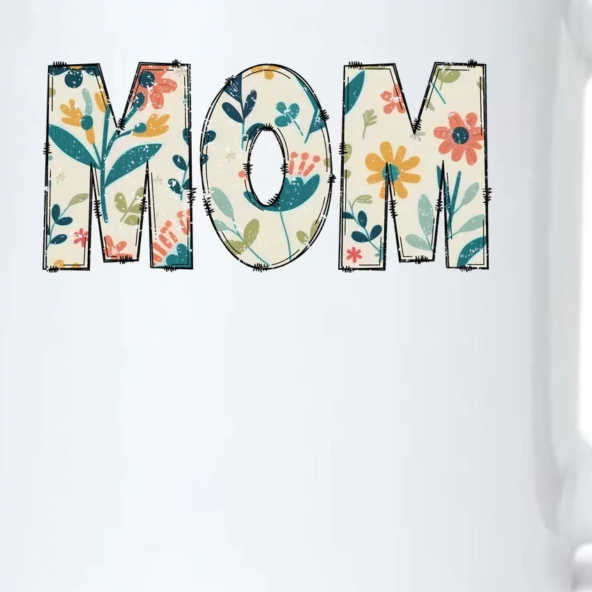 Mom Floral Retro Black Color Changing Mug