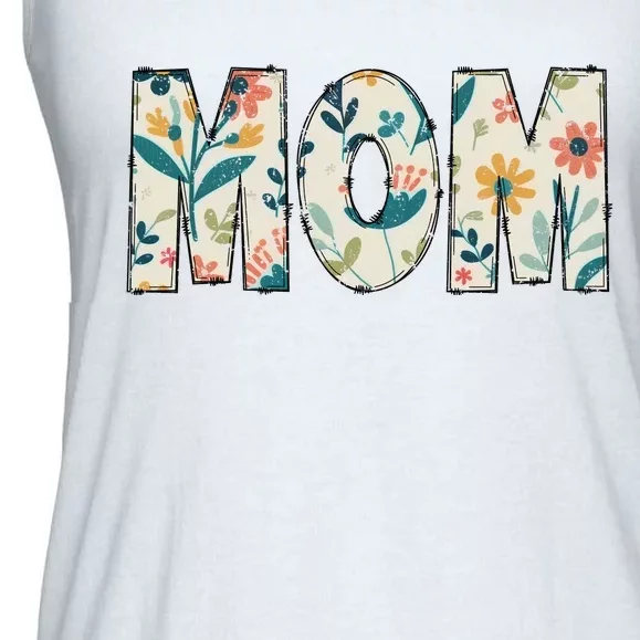 Mom Floral Retro Ladies Essential Flowy Tank