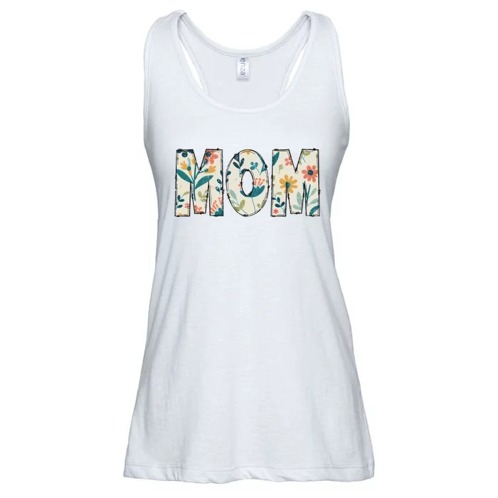 Mom Floral Retro Ladies Essential Flowy Tank