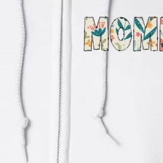 Mommy Floral Retro Full Zip Hoodie