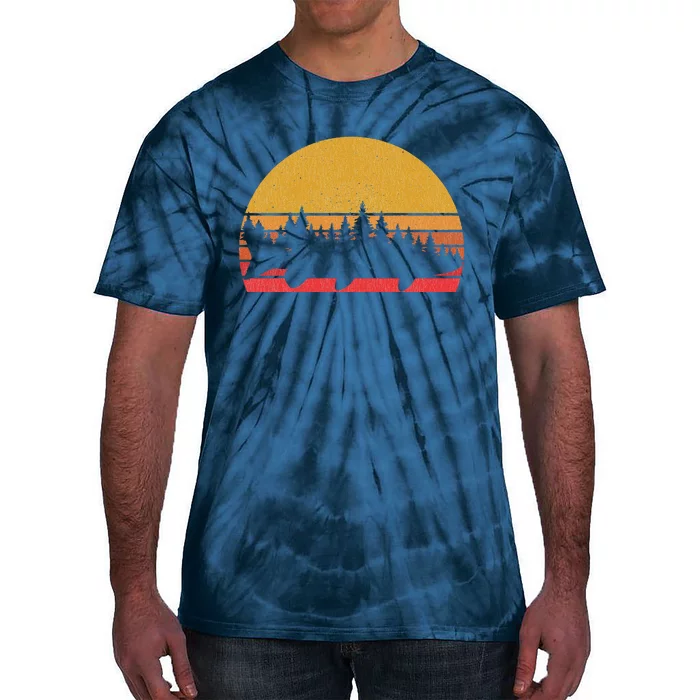 Musky Fishing Retro Muskie Forest Treeline Fisherman Tie-Dye T-Shirt