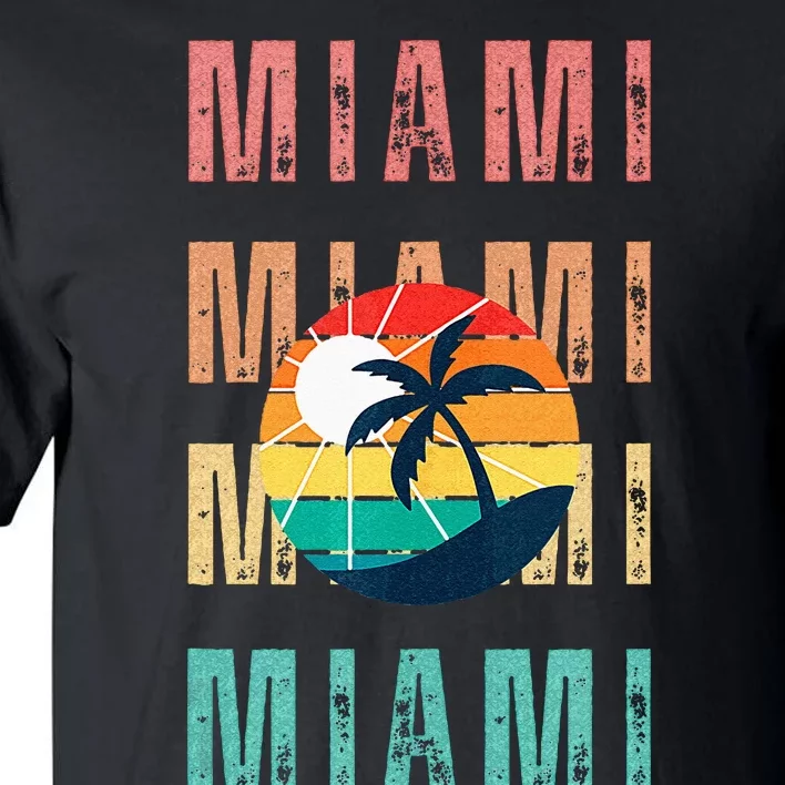 Miami Florida Retro Summer Beach Vibes Top Tall T-Shirt