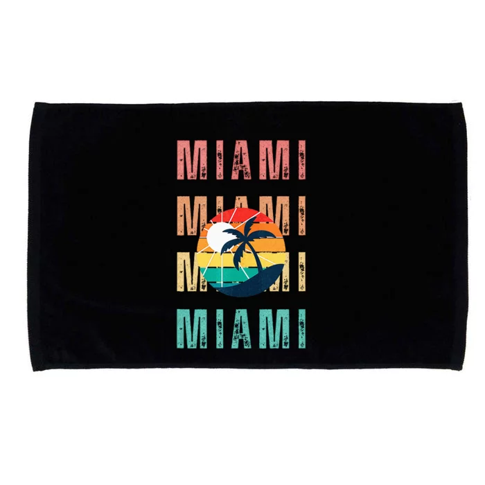 Miami Florida Retro Summer Beach Vibes Top Microfiber Hand Towel