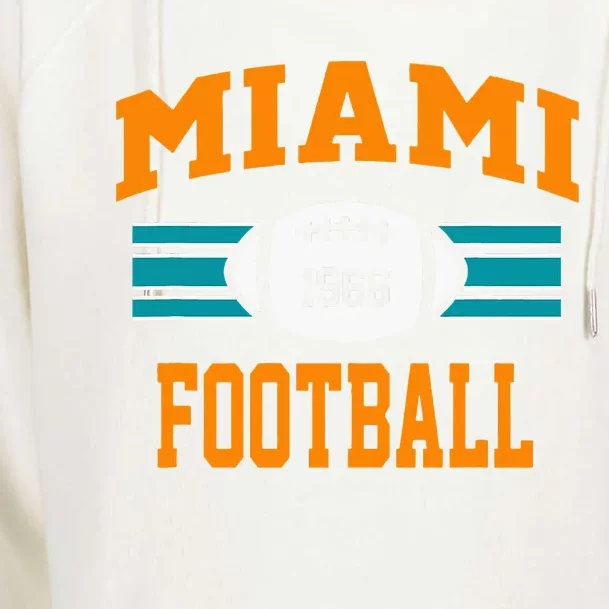 Miami Football Retro Sports Fan Gear Womens Funnel Neck Pullover Hood