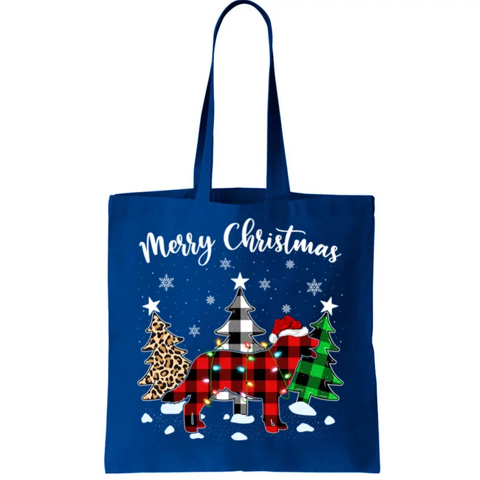 Matching Family Red Plaid Labrador Retriever Dog Christmas Cute Gift Tote Bag