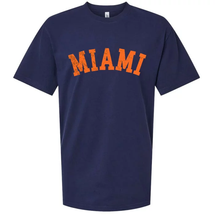 Miami Florida Retro Vintage Weathered Sueded Cloud Jersey T-Shirt