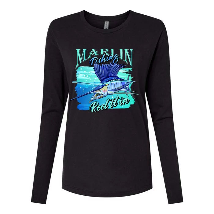 Marline Fishing Reel It In Womens Cotton Relaxed Long Sleeve T-Shirt