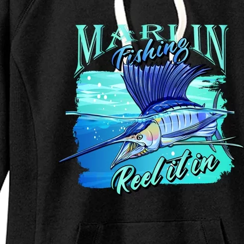 Marline Fishing Reel It In Women's Fleece Hoodie