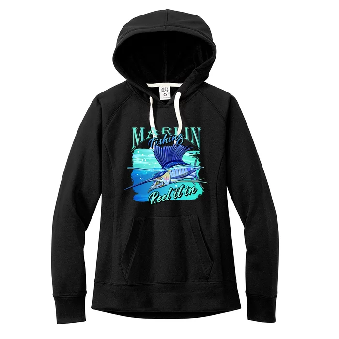 Marline Fishing Reel It In Women's Fleece Hoodie